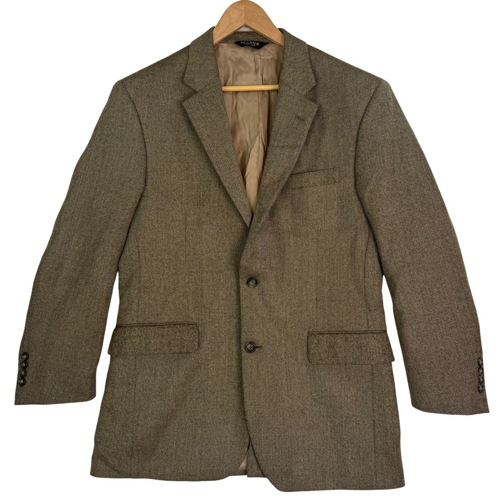 Jos. A Bank Brown‎ Tweed Blazer 40R Wool Herringbone Sport Coat Jacket Classic